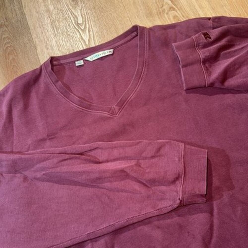 Men's Cutter & Buck V Neck Pullover Sweater Burgundy Box Fit AsiaFit PreShrunk L
